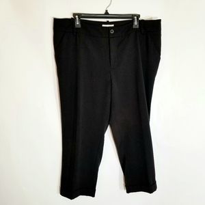 Ava & Viv Pants Women’s 16W Black Capri Slash Front Pockets Mid Rise 10.5